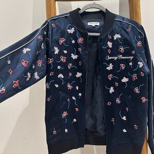 OPENING CEREMONY Silk Embroidered Floral Print Bomber Jacket XS